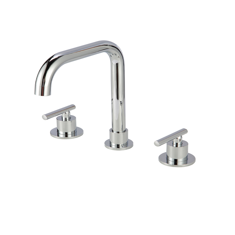 chrome slotted basin mixer