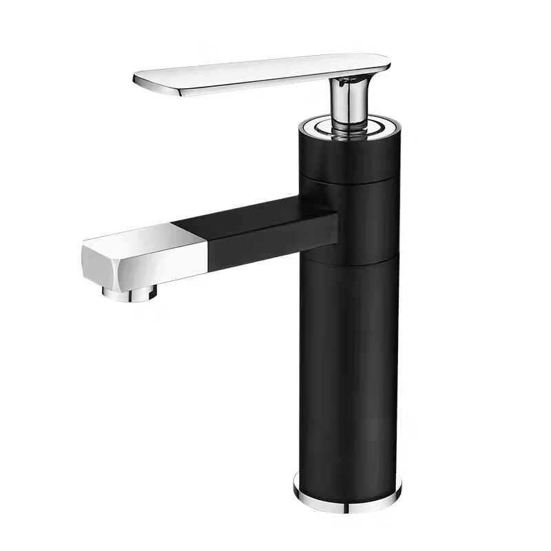 matte black chrome basin faucet