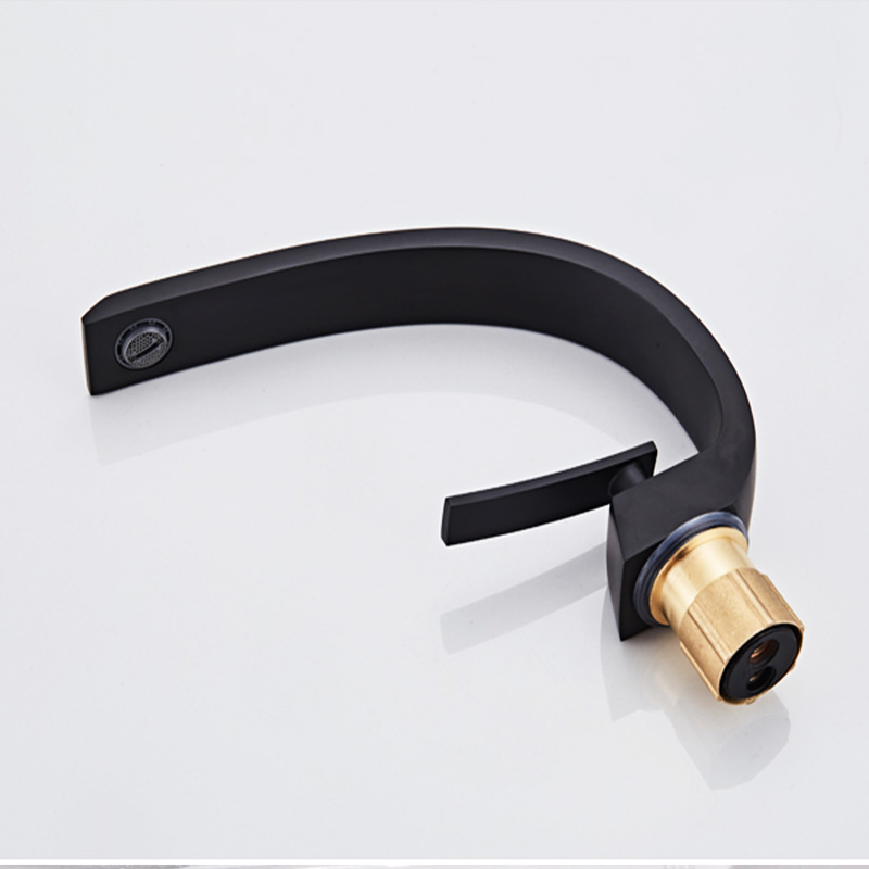 Cold & hot water mixer black basin faucet