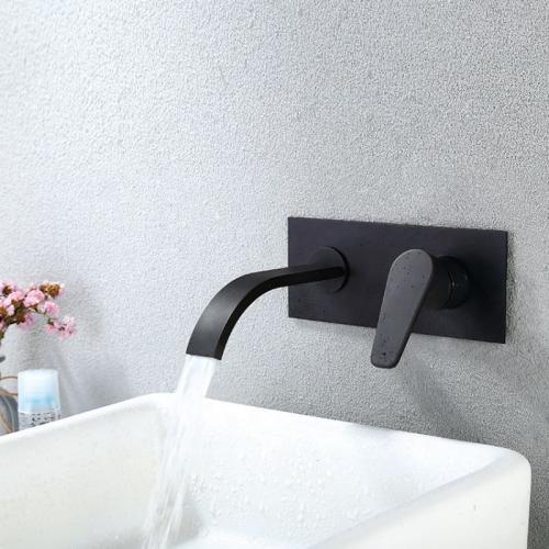 in-wall black concealed basin mixer taps