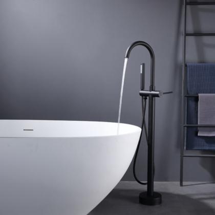 Black Free Standing Tub Shower Faucet