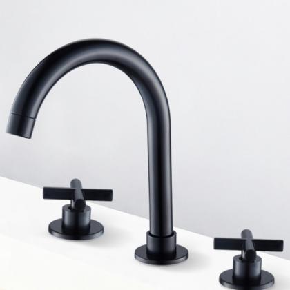 black hot cold basin mixer faucet