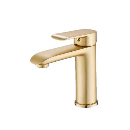 golden color tall basin faucets