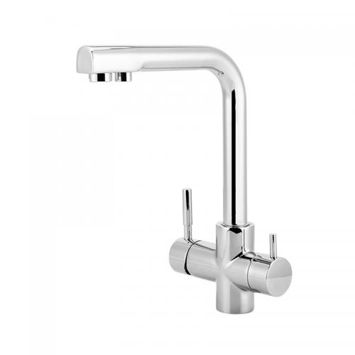 Modern Brass Kitchen Sink Hot Cold Mixer Taps