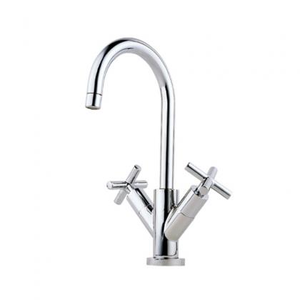 Dual handle deck kitchen water tap mixer